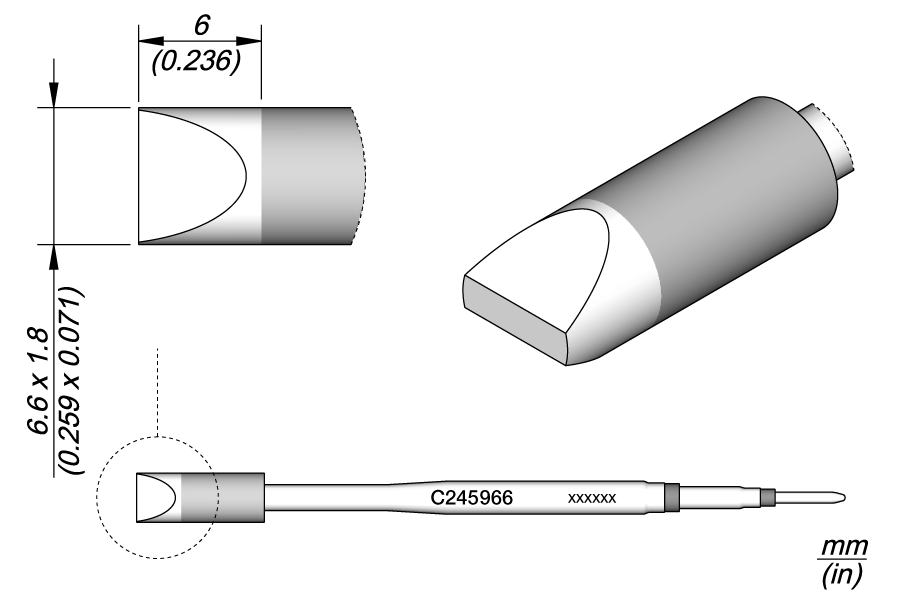 C245966 - Chisel Cartridge 6.6 x 1.8 HT